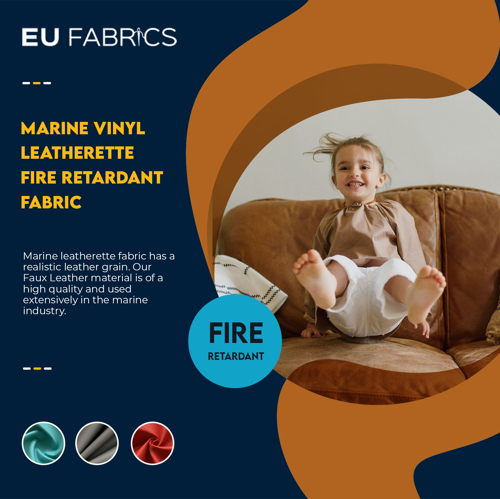 PVC Fabric Faux Leather Soft Feel Textured Leatherette - EU Fabrics